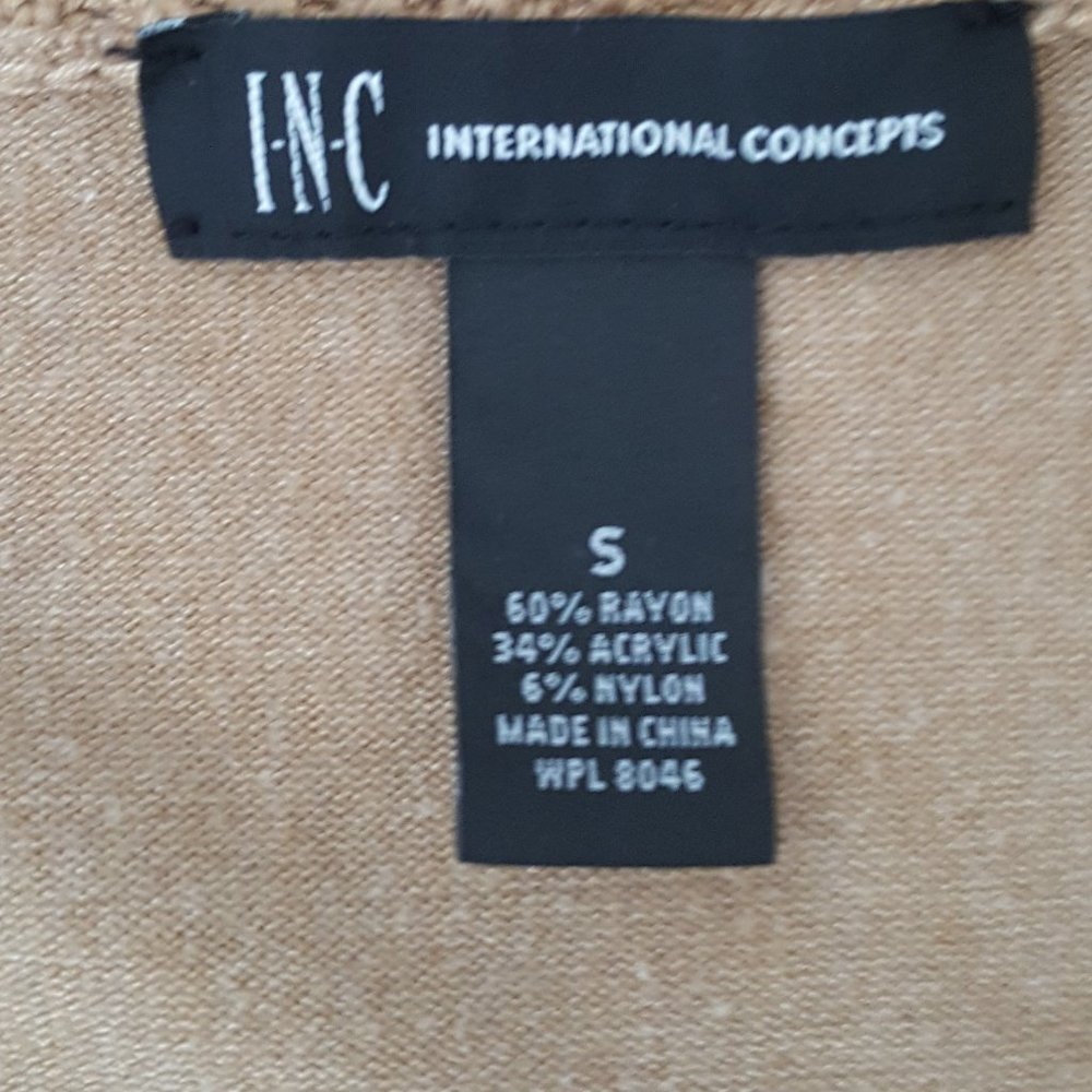 Women's INC International Concepts  Ruffle Open Cardigan  Size S  Brown - Picture 6 of 6
